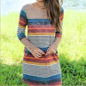 Wanna B Striped Sweater Dress